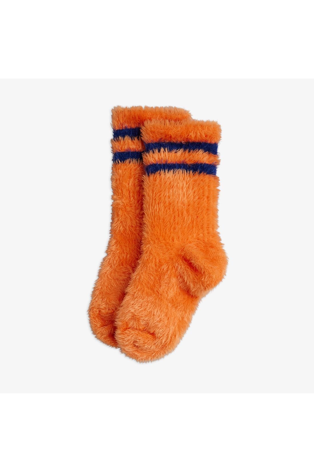 Stripe fluffy 1-pack socks - Orange van Mini Rodini | Kids Conceptstore Le Fanfare