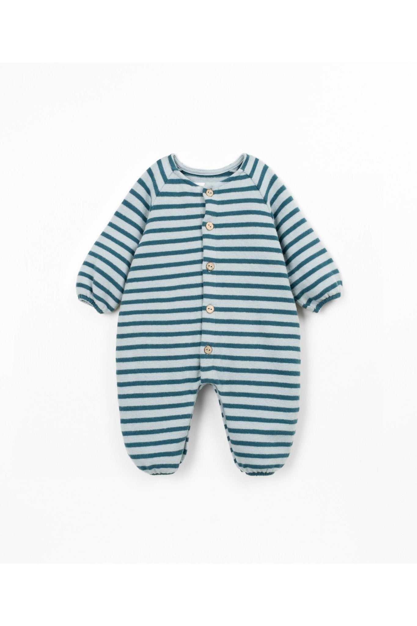Striped flamé jersey jumpsuit - Cyanotype van Play Up | Kids Conceptstore Le Fanfare