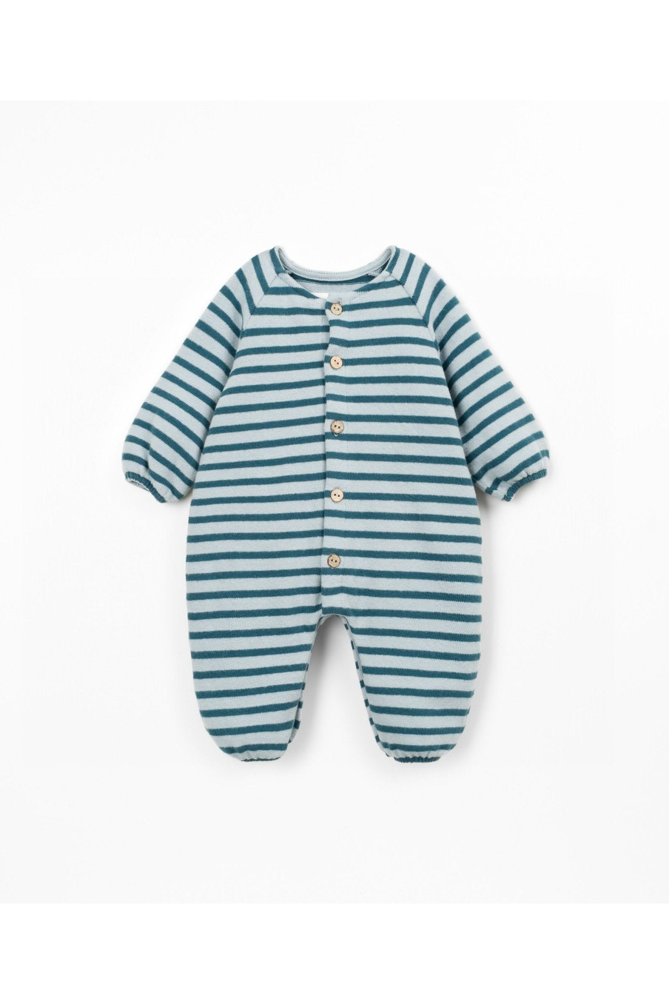 Striped flamé jersey jumpsuit - Cyanotype van Play Up | Kids Conceptstore Le Fanfare