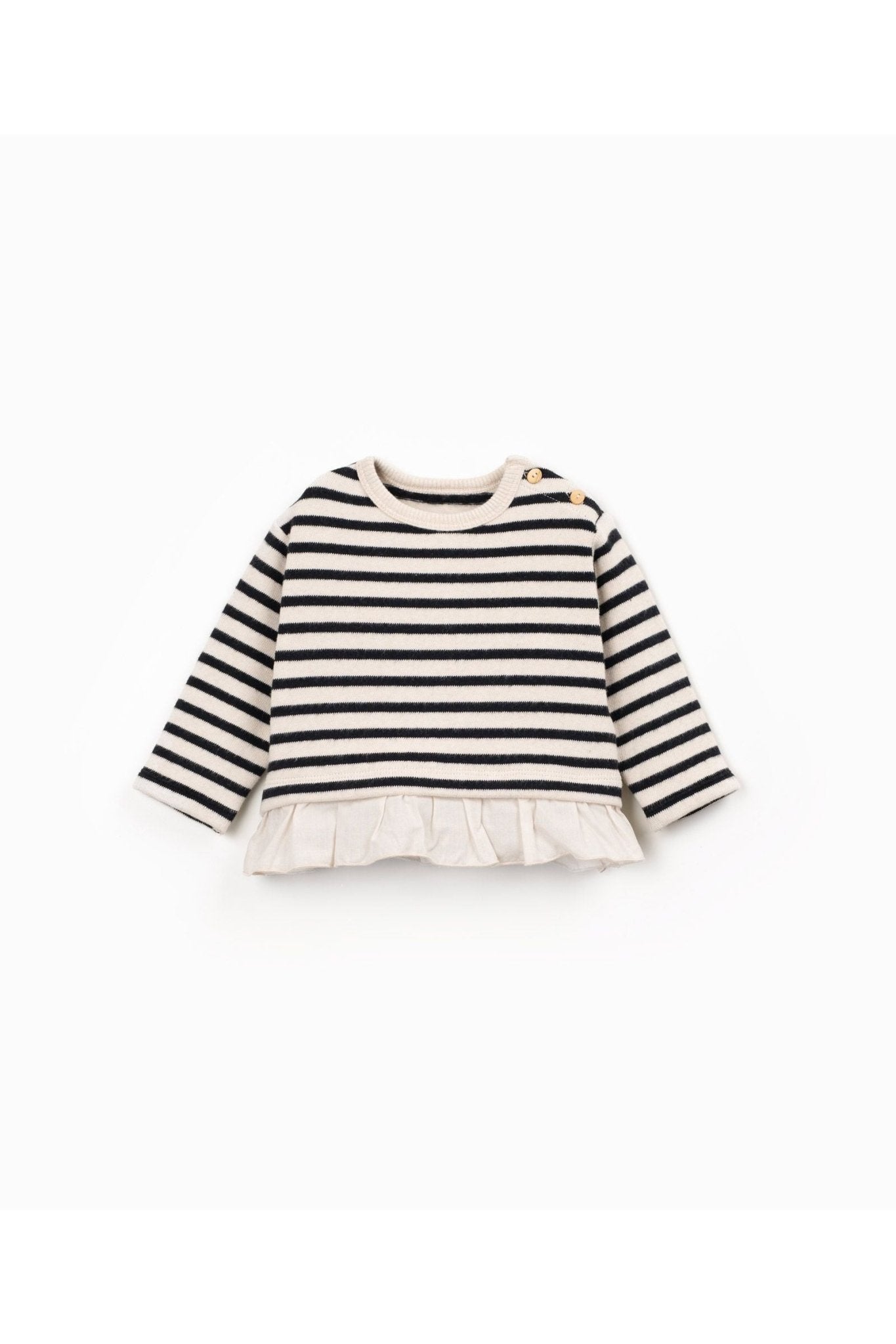 Striped jersey sweater with ruches - Cocoon van Play Up | Kids Conceptstore Le Fanfare