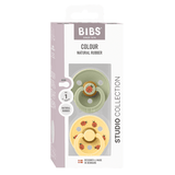 STUDIO Colour 2 Pack - round - Ladybug - Sage/Pale Butter van BIBS | Kids Conceptstore Le Fanfare