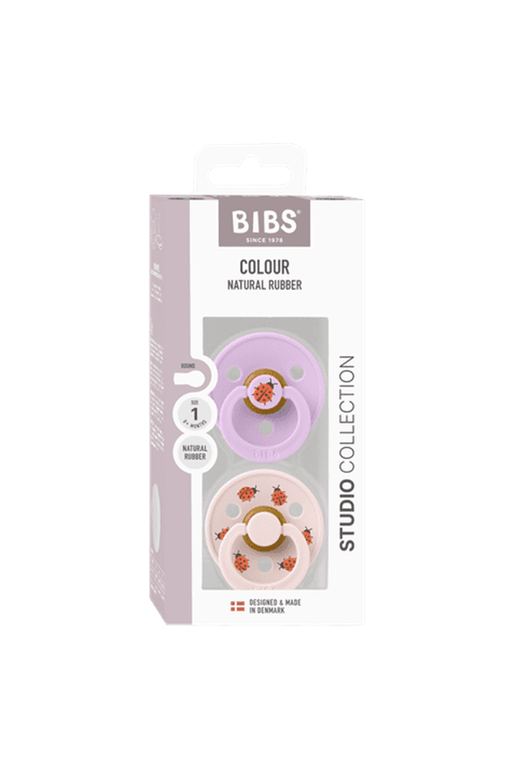 STUDIO Colour 2 Pack - round - Ladybug - Violet Sky/Petal van BIBS | Kids Conceptstore Le Fanfare