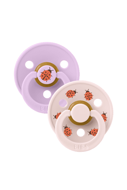 STUDIO Colour 2 Pack - round - Ladybug - Violet Sky/Petal van BIBS | Kids Conceptstore Le Fanfare