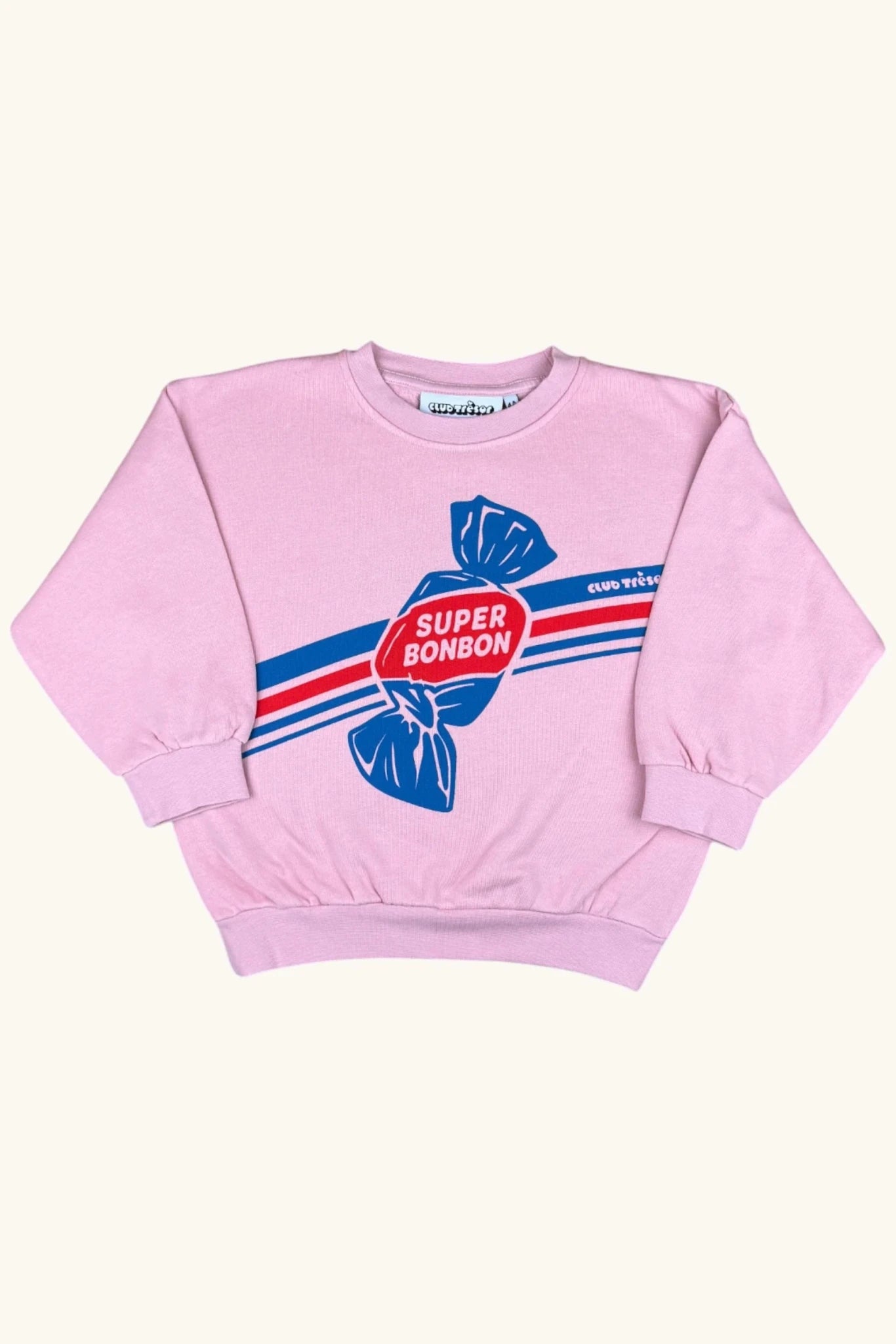 Sweatshirt - Super Bonbon Pink van Club Trésor | Kids Conceptstore Le Fanfare