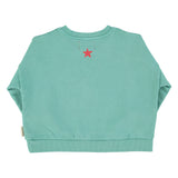 sweatshirt - turquoise w/ "peace" print