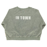 sweatshirt - washed green w/ "best friend" print