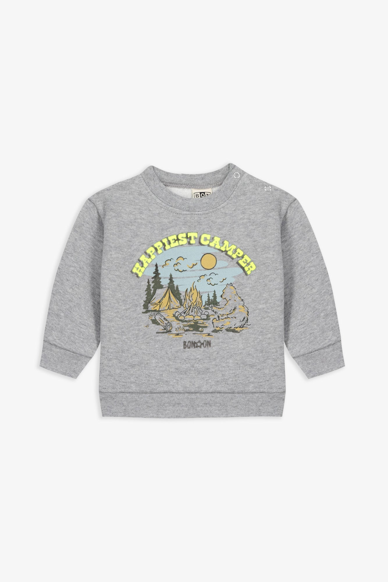 Swt smily happi - Gris chine van BONTON | Kids Conceptstore Le Fanfare