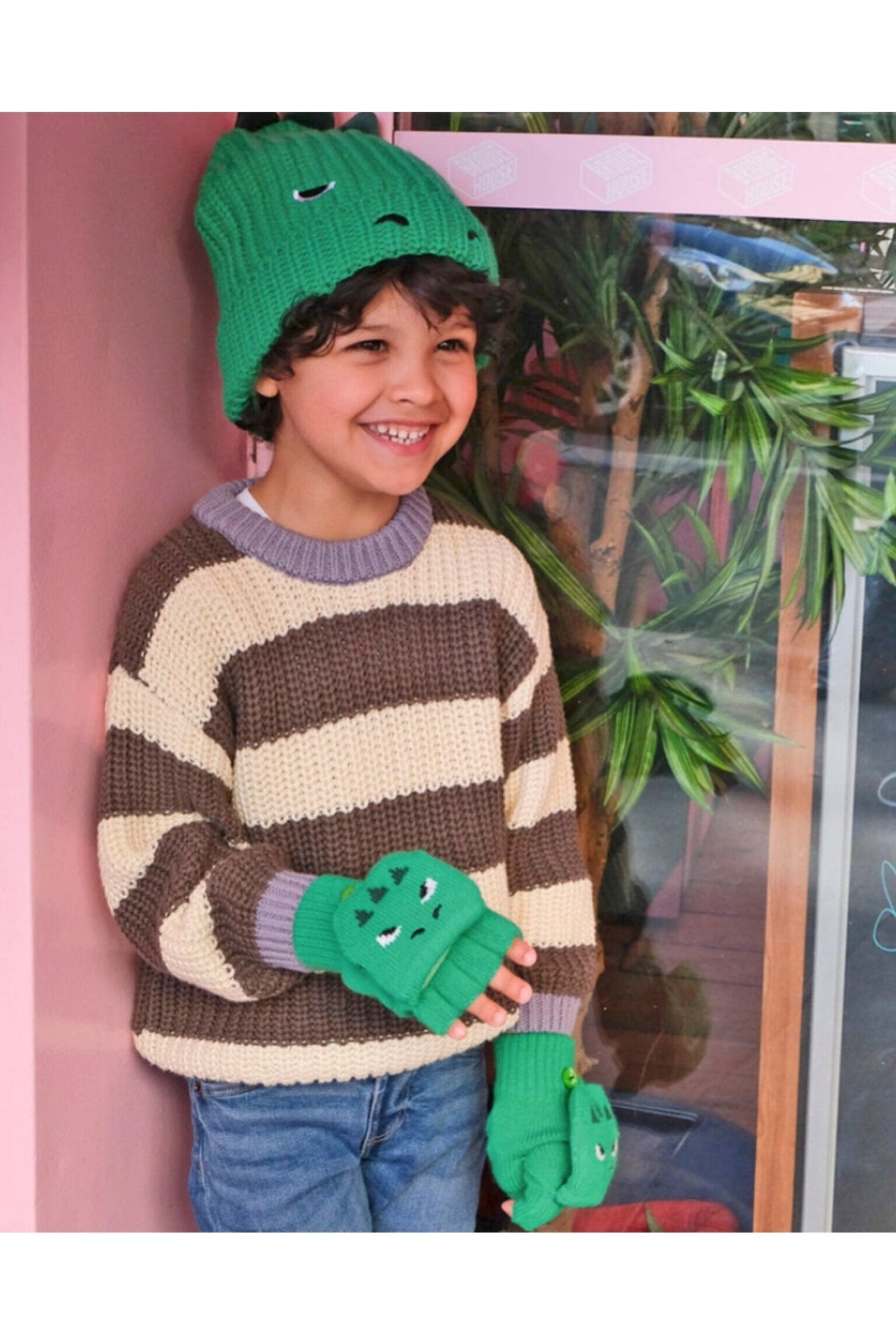 T-Rex Knitted Gloves van Rockahula | Kids Conceptstore Le Fanfare