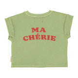 t'shirt - light olive w/ cherry print