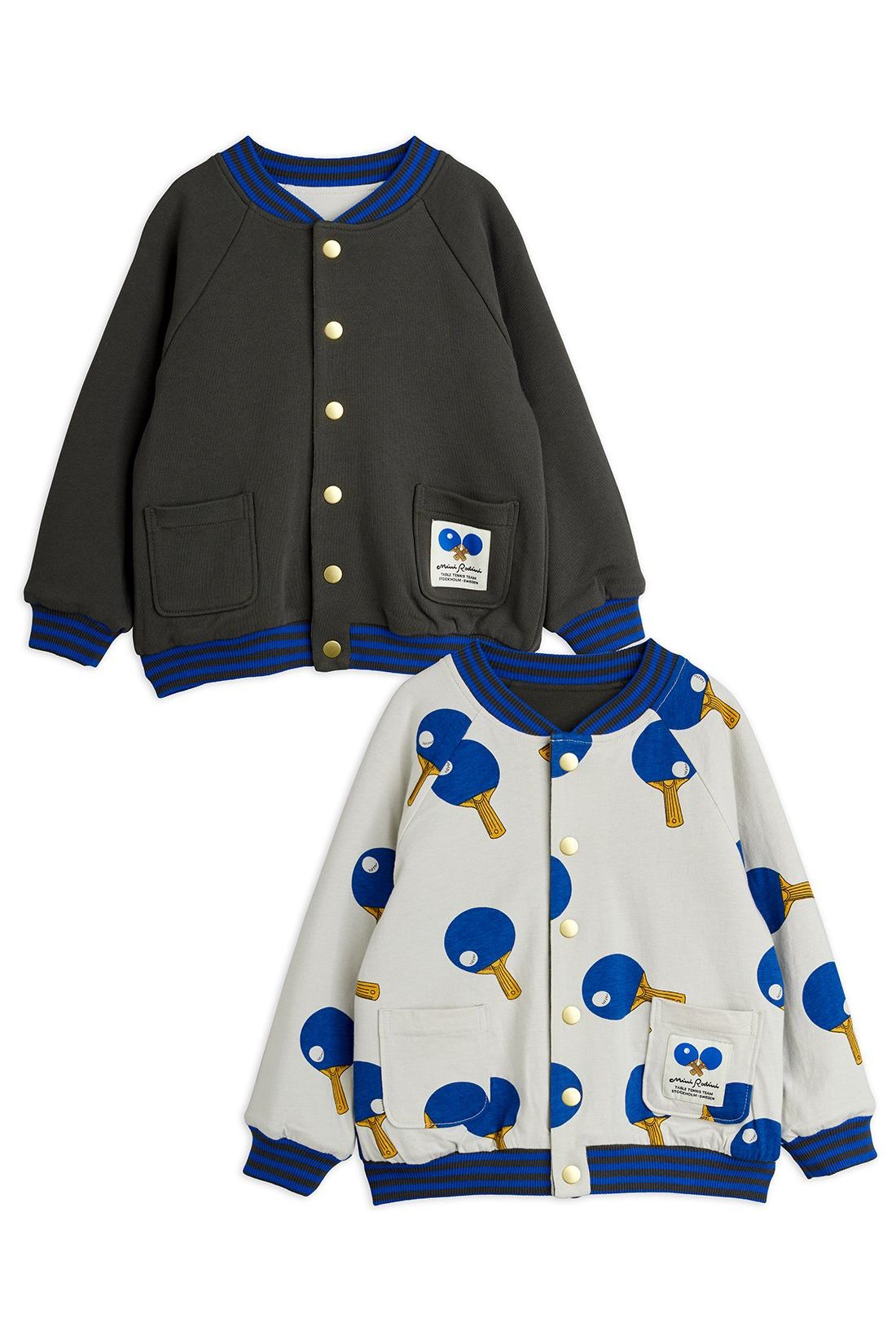 Table tennis reversible baseball cardigan van Mini Rodini | Kids Conceptstore Le Fanfare