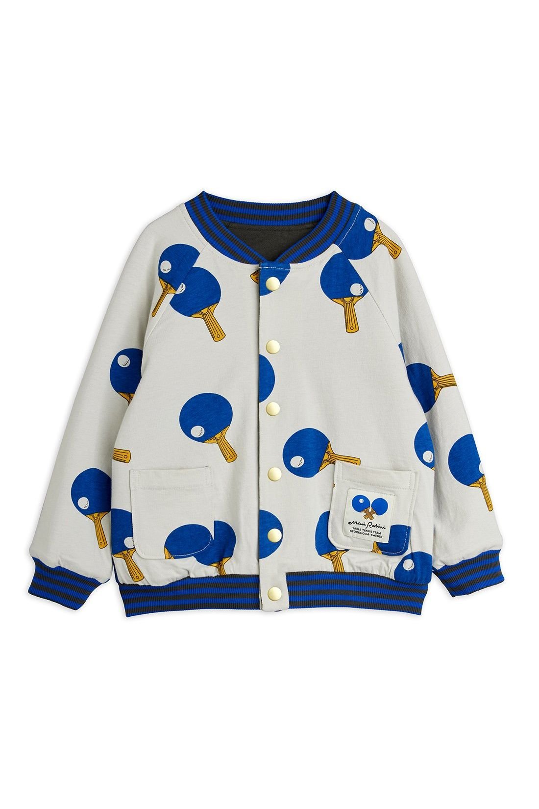 Table tennis reversible baseball cardigan van Mini Rodini | Kids Conceptstore Le Fanfare