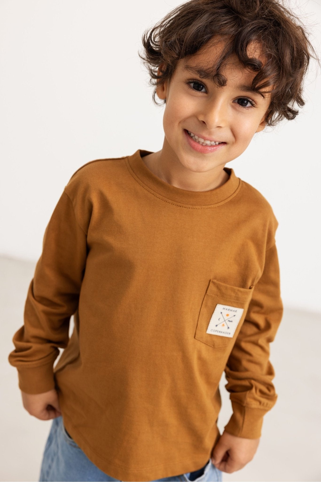 Tad LS | Cotton Jersey - Deep Caramel van MarMar Copenhagen | Kids Conceptstore Le Fanfare