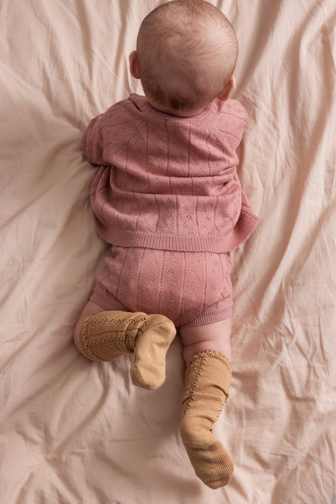 Taki - Light Merino Pointelle - Rose Parfait van MarMar Copenhagen | Kids Conceptstore Le Fanfare
