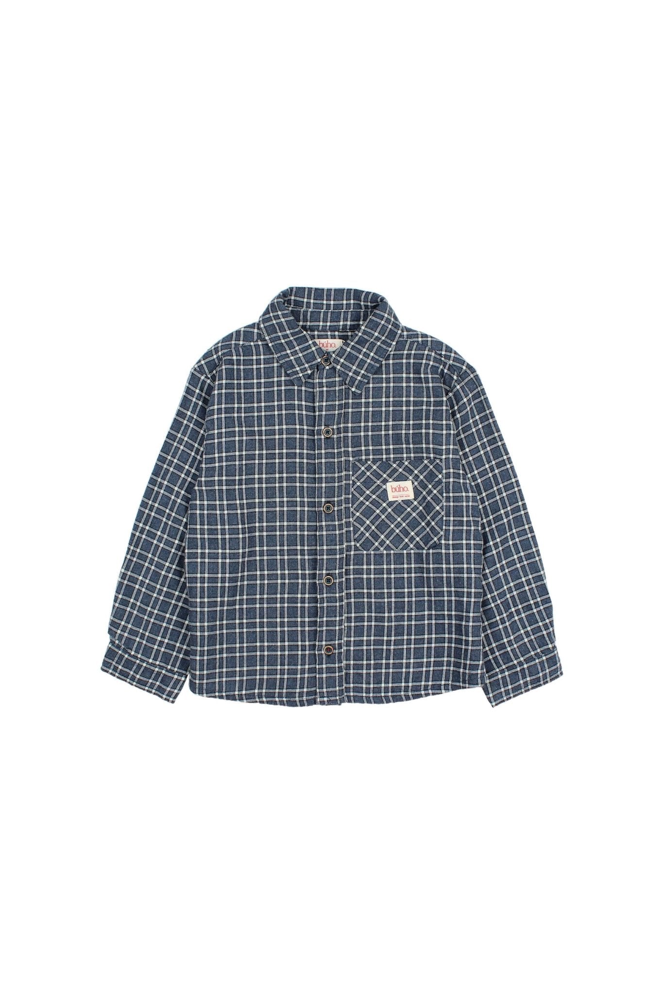 Tartan shirt - Navy van Búho | Kids Conceptstore Le Fanfare