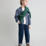 Tartan shirt - Navy van Búho | Kids Conceptstore Le Fanfare