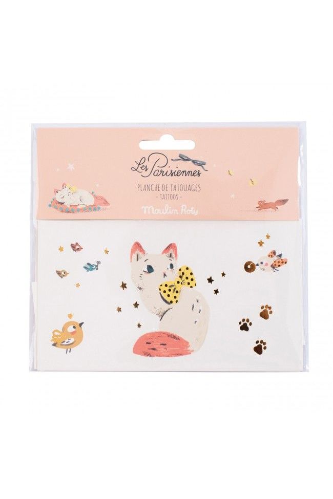 Tatoeages Kat Les Parisiennes van Moulin Roty | Kids Conceptstore Le Fanfare