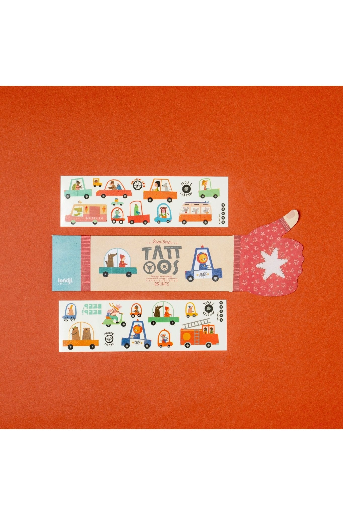 Tattoos - Beep, beep! van Londji | Kids Conceptstore Le Fanfare