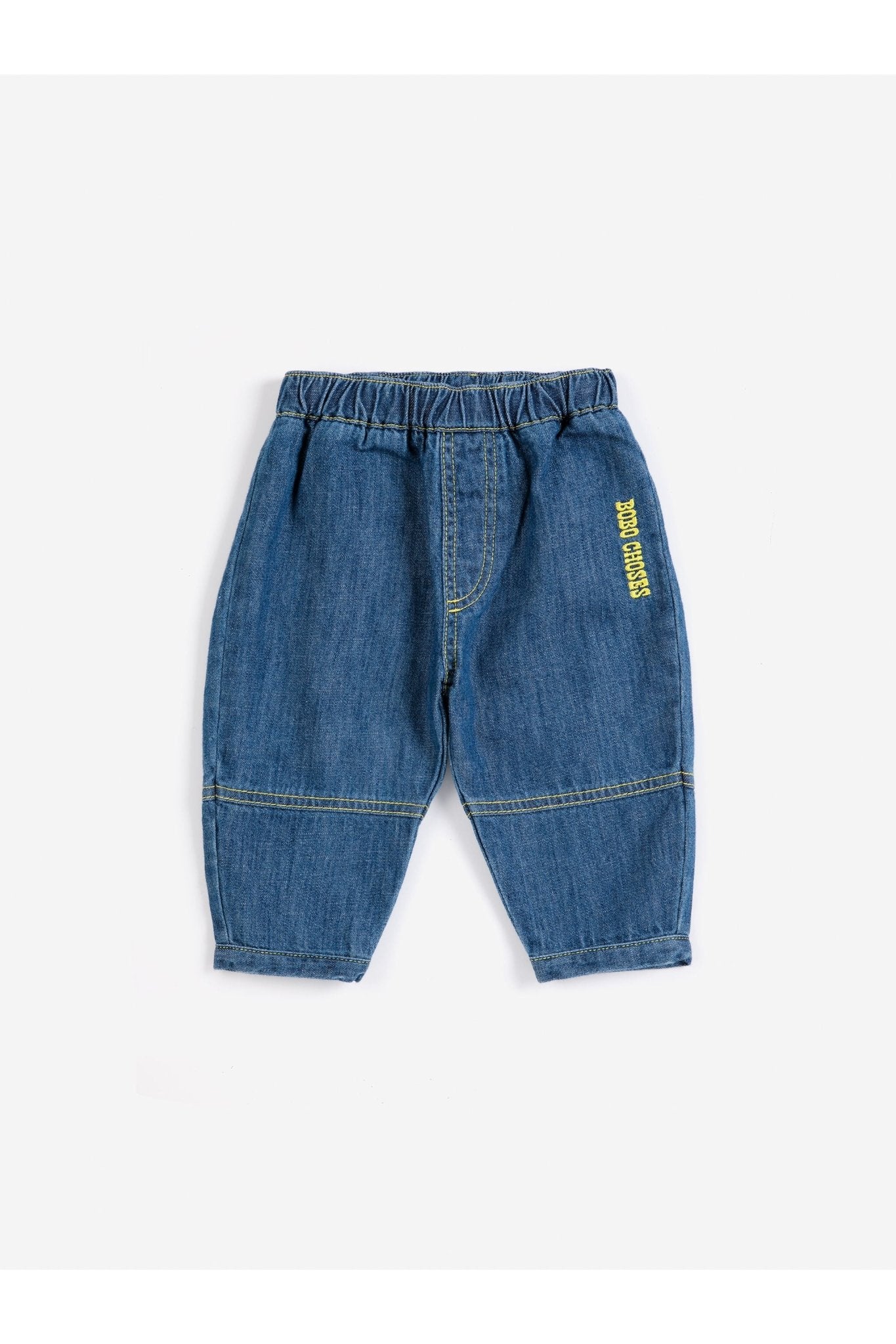 Taxi Saurus Tag denim pants BB - Midnight Blue van Bobo Choses | Kids Conceptstore Le Fanfare
