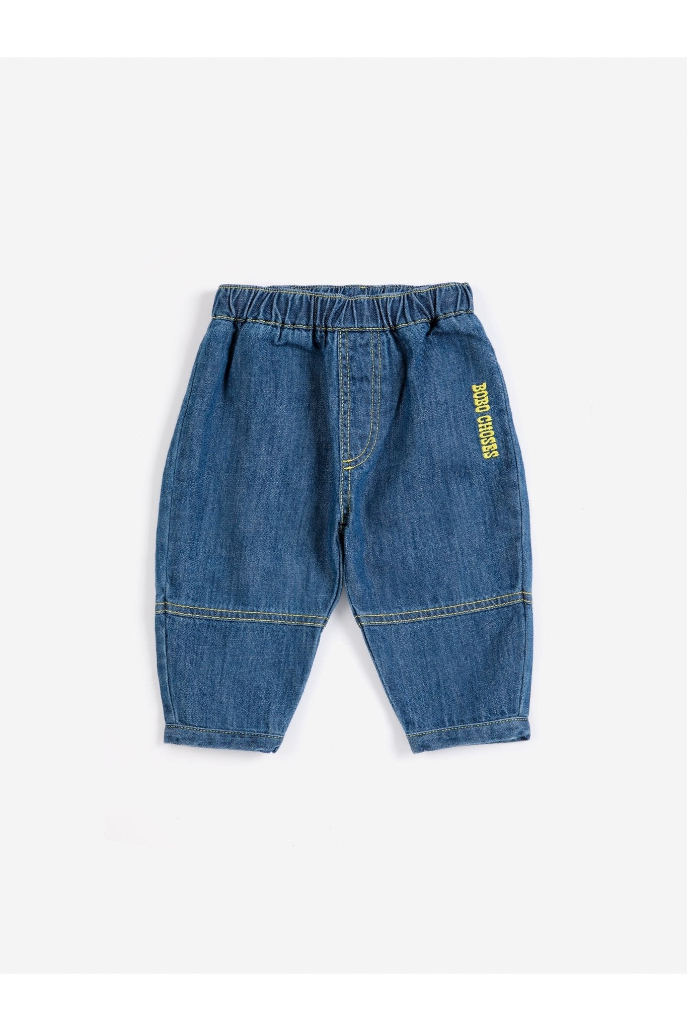 Taxi Saurus Tag denim pants BB - Midnight Blue van Bobo Choses | Kids Conceptstore Le Fanfare