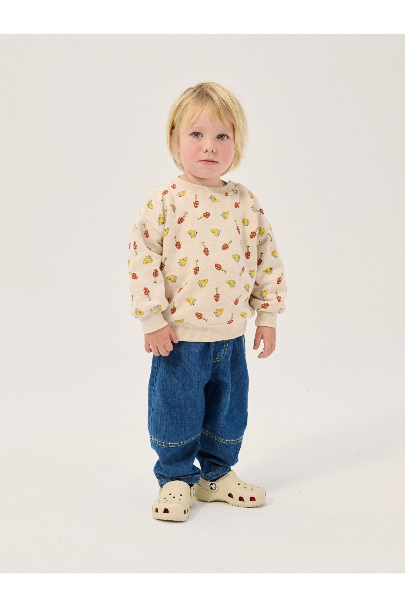 Taxi Saurus Tag denim pants BB - Midnight Blue van Bobo Choses | Kids Conceptstore Le Fanfare