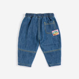 Taxi Saurus Tag denim pants BB - Midnight Blue van Bobo Choses | Kids Conceptstore Le Fanfare