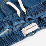 Taxi Saurus Tag denim pants - Midnight Blue van Bobo Choses | Kids Conceptstore Le Fanfare