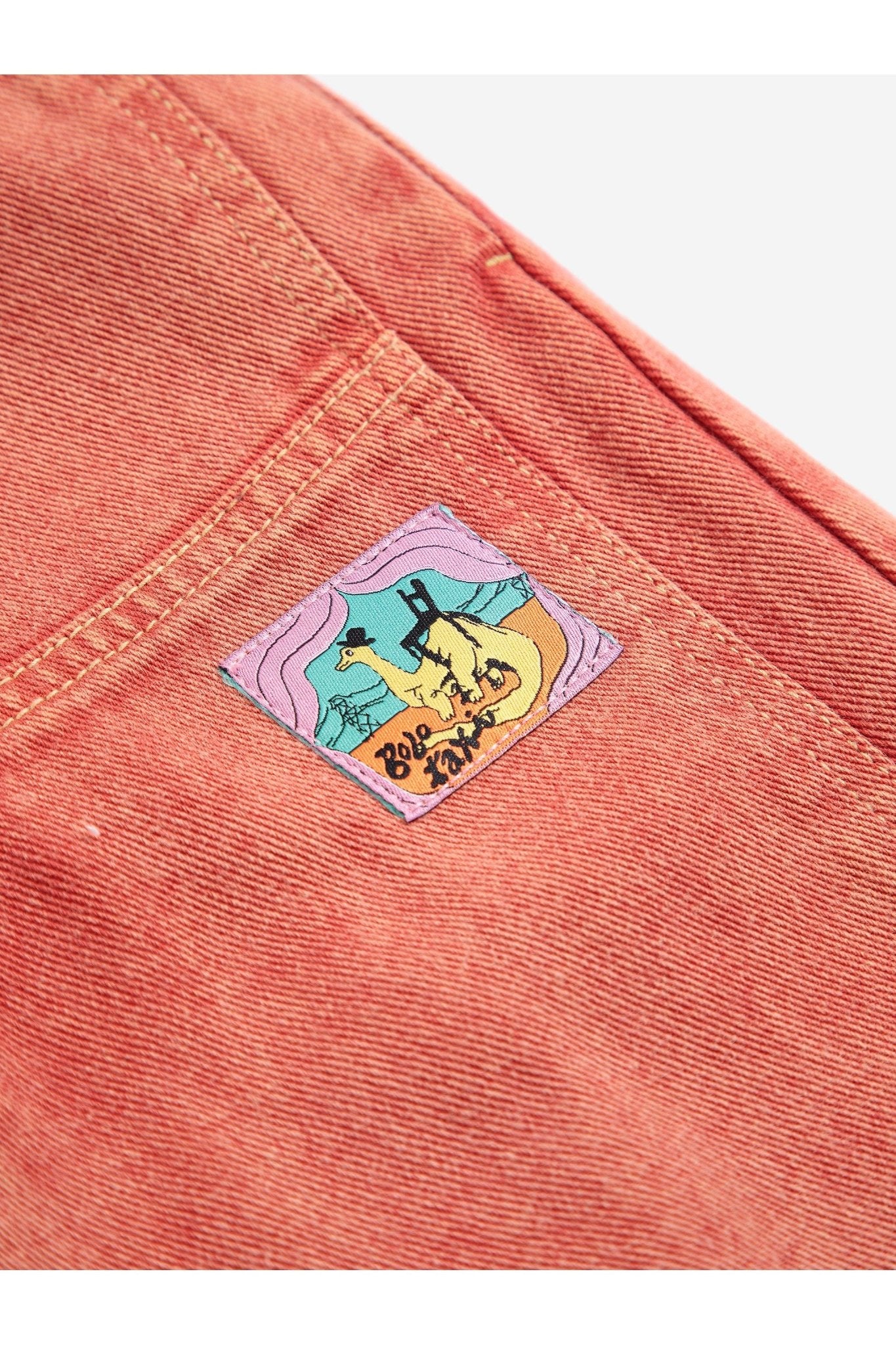 Taxi Saurus Tag twill pants - Red van Bobo Choses | Kids Conceptstore Le Fanfare