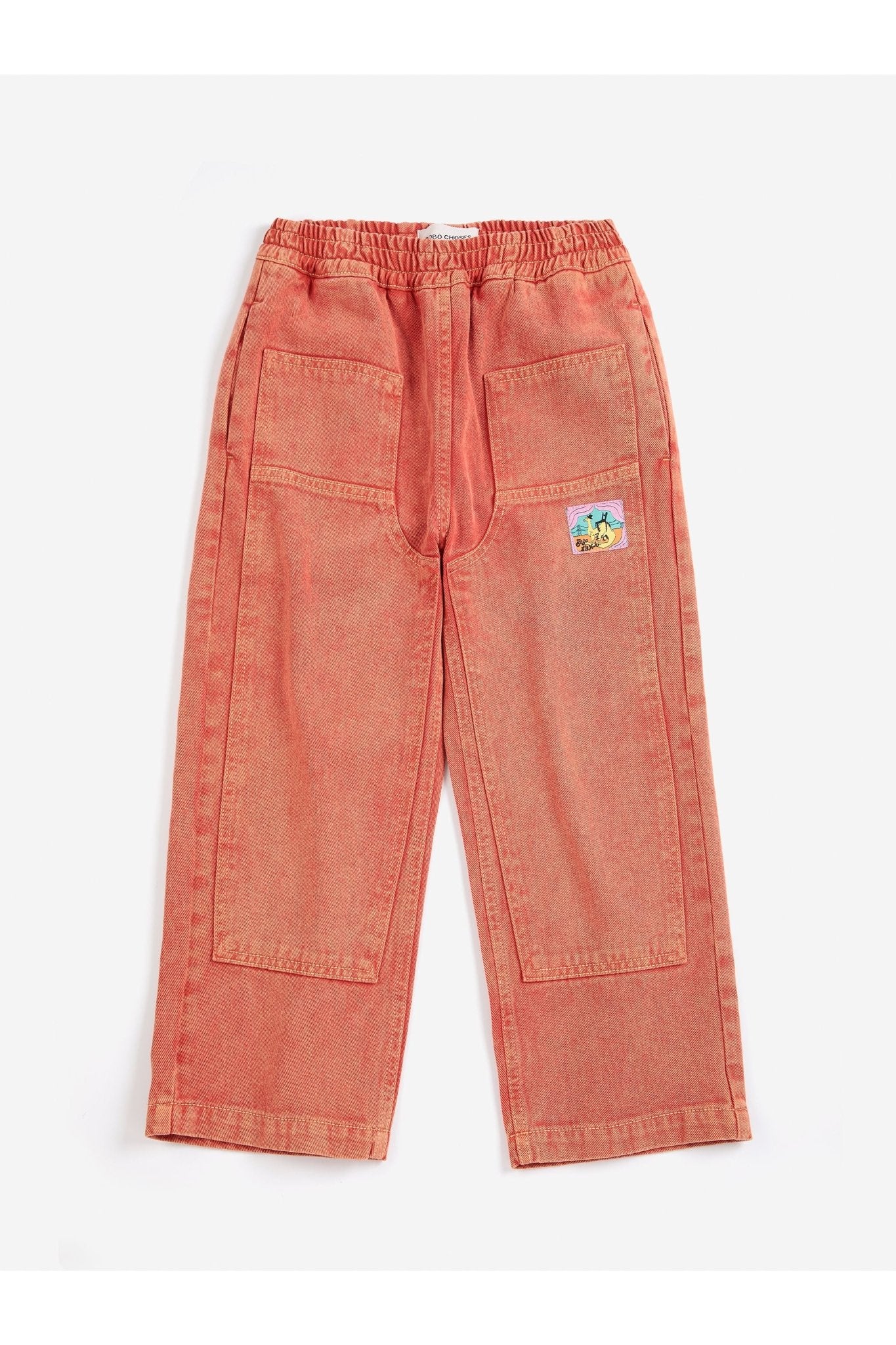 Taxi Saurus Tag twill pants - Red van Bobo Choses | Kids Conceptstore Le Fanfare