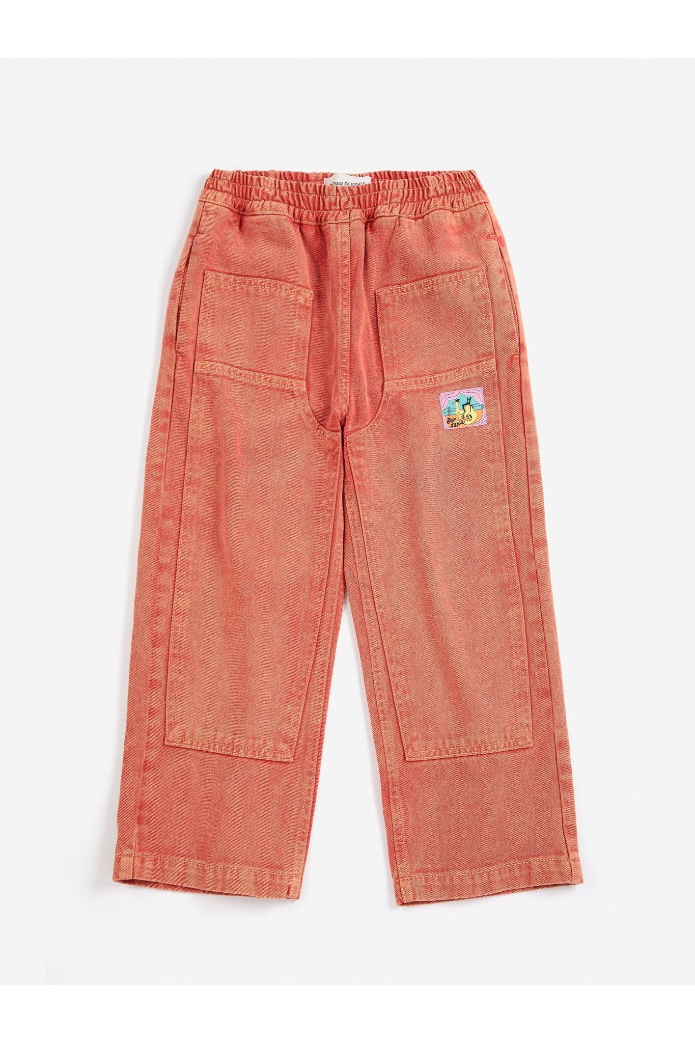 Taxi Saurus Tag twill pants - Red van Bobo Choses | Kids Conceptstore Le Fanfare