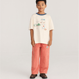 Taxi Saurus Tag twill pants - Red van Bobo Choses | Kids Conceptstore Le Fanfare