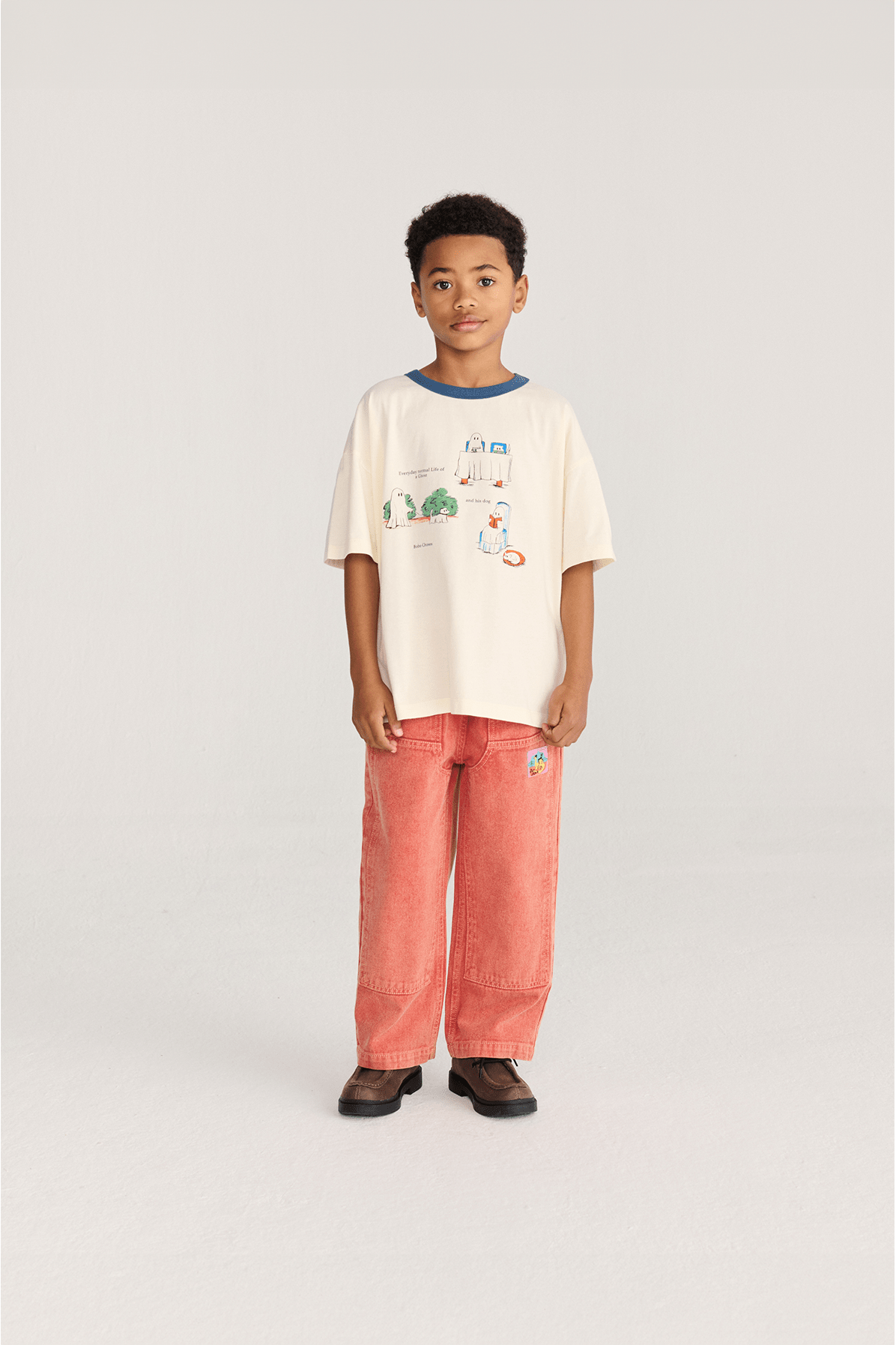Taxi Saurus Tag twill pants - Red van Bobo Choses | Kids Conceptstore Le Fanfare