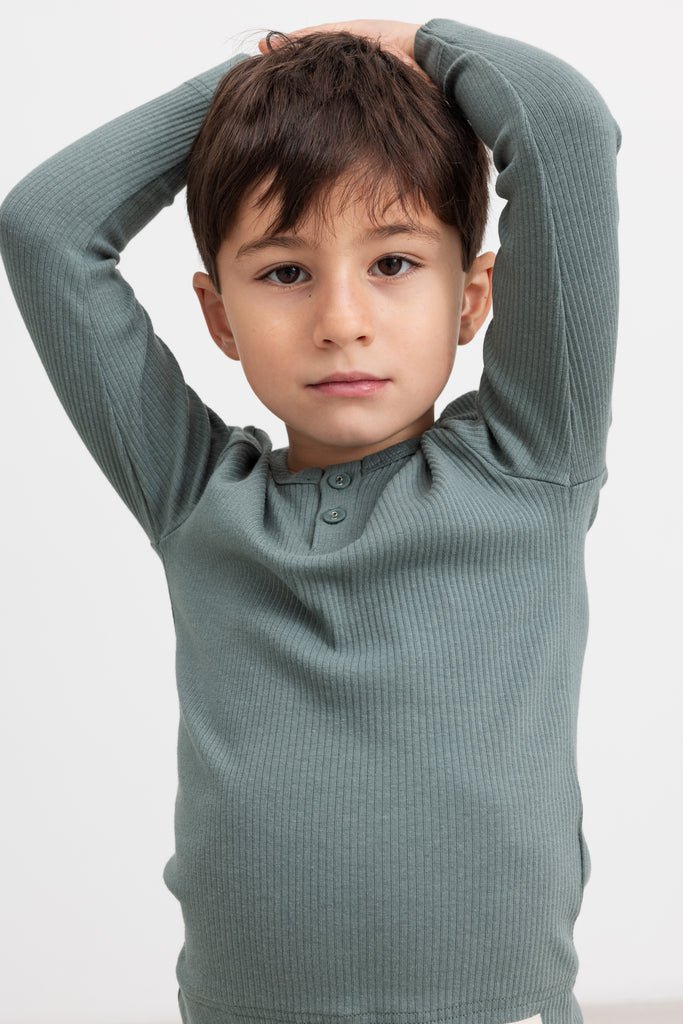 Tee LS - Modal - Dusty Green van MarMar Copenhagen | Kids Conceptstore Le Fanfare