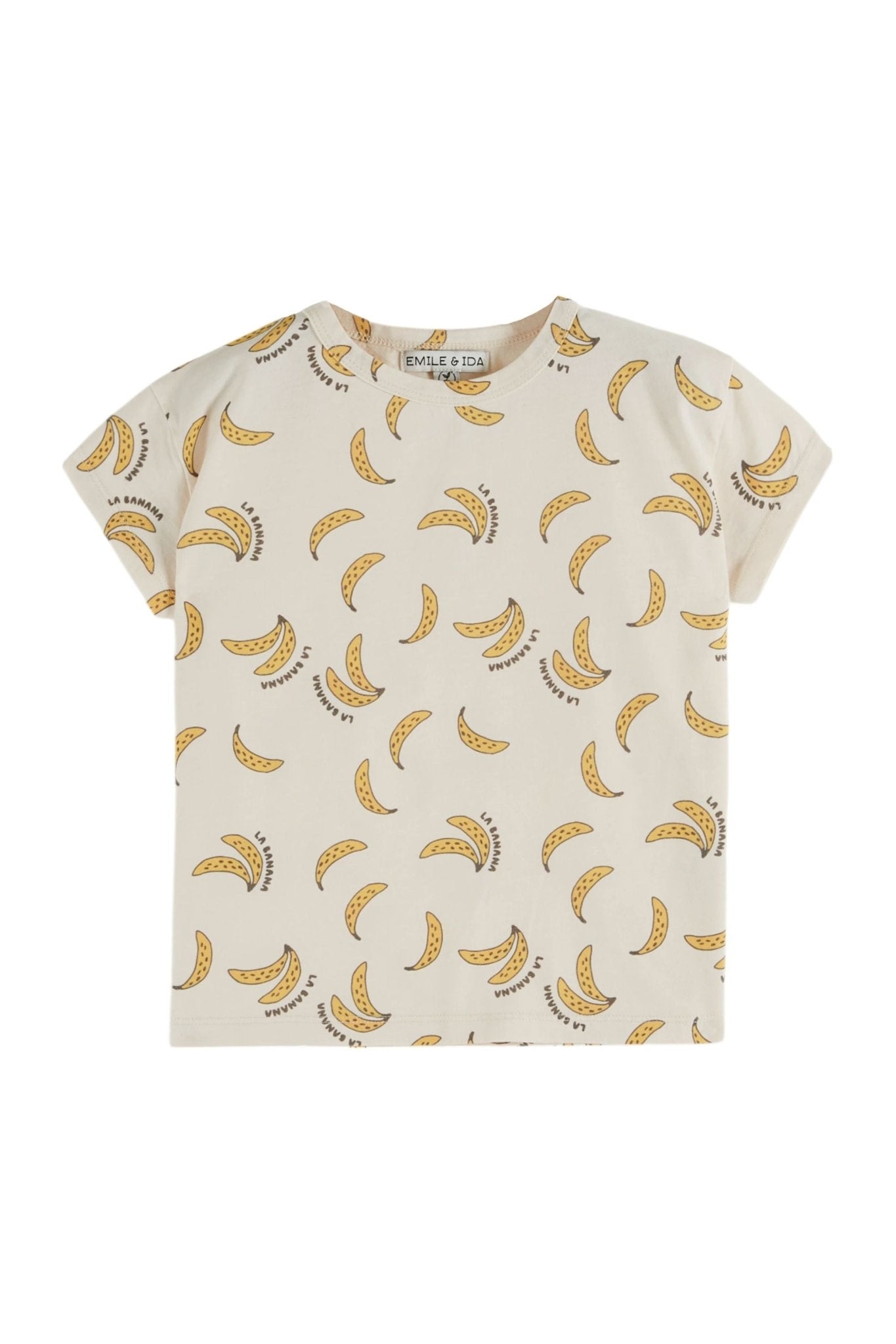 Tee Shirt Imprime All Over - Banane Creme van Emile et Ida | Kids Conceptstore Le Fanfare