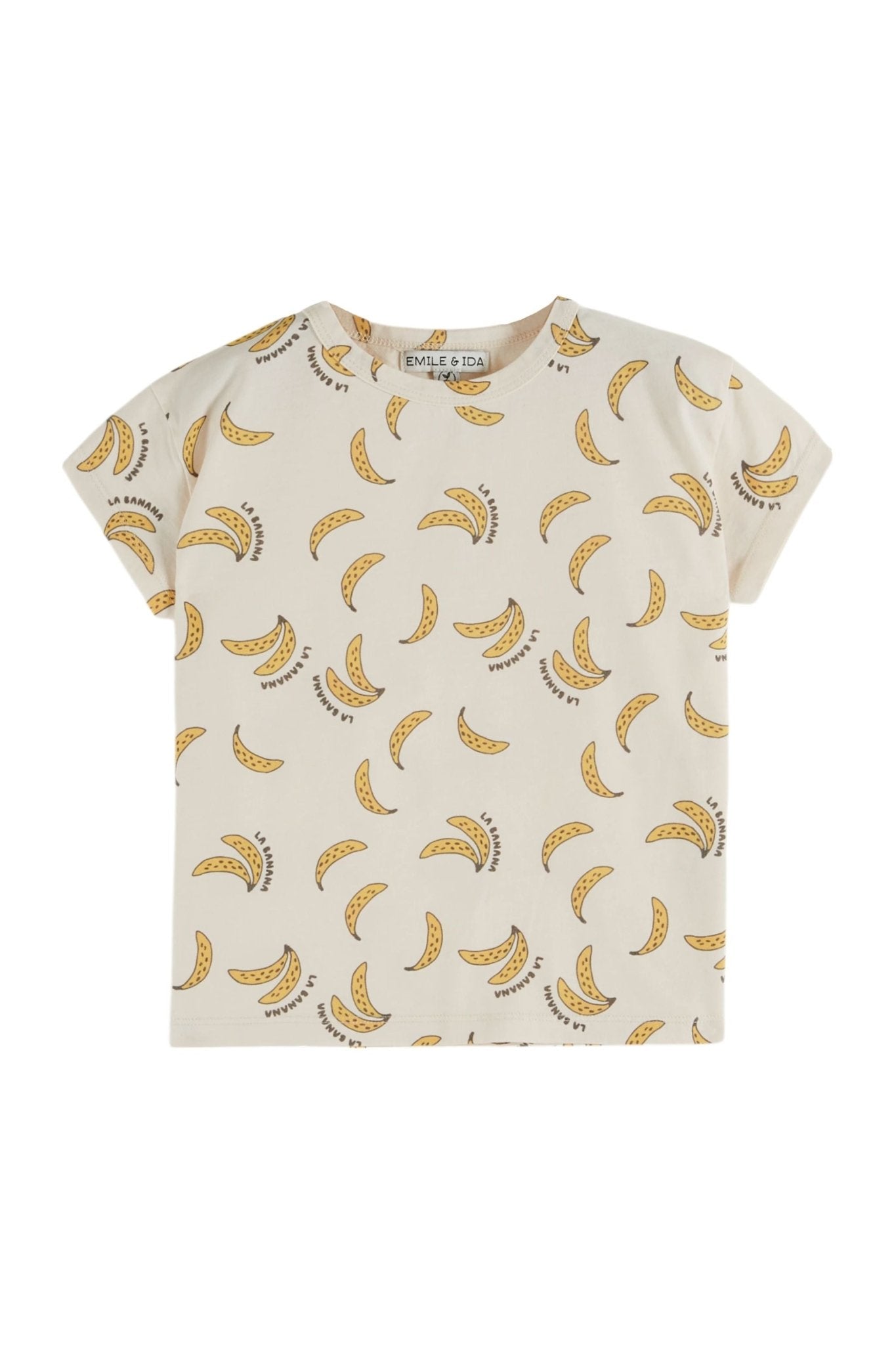 Tee Shirt Imprime All Over - Banane Creme van Emile et Ida | Kids Conceptstore Le Fanfare