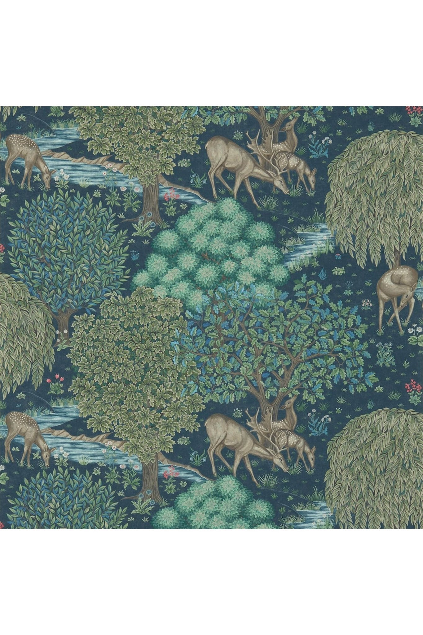 The Brook Wallpaper - Dark Blue van Morris & Co | Kids Conceptstore Le Fanfare