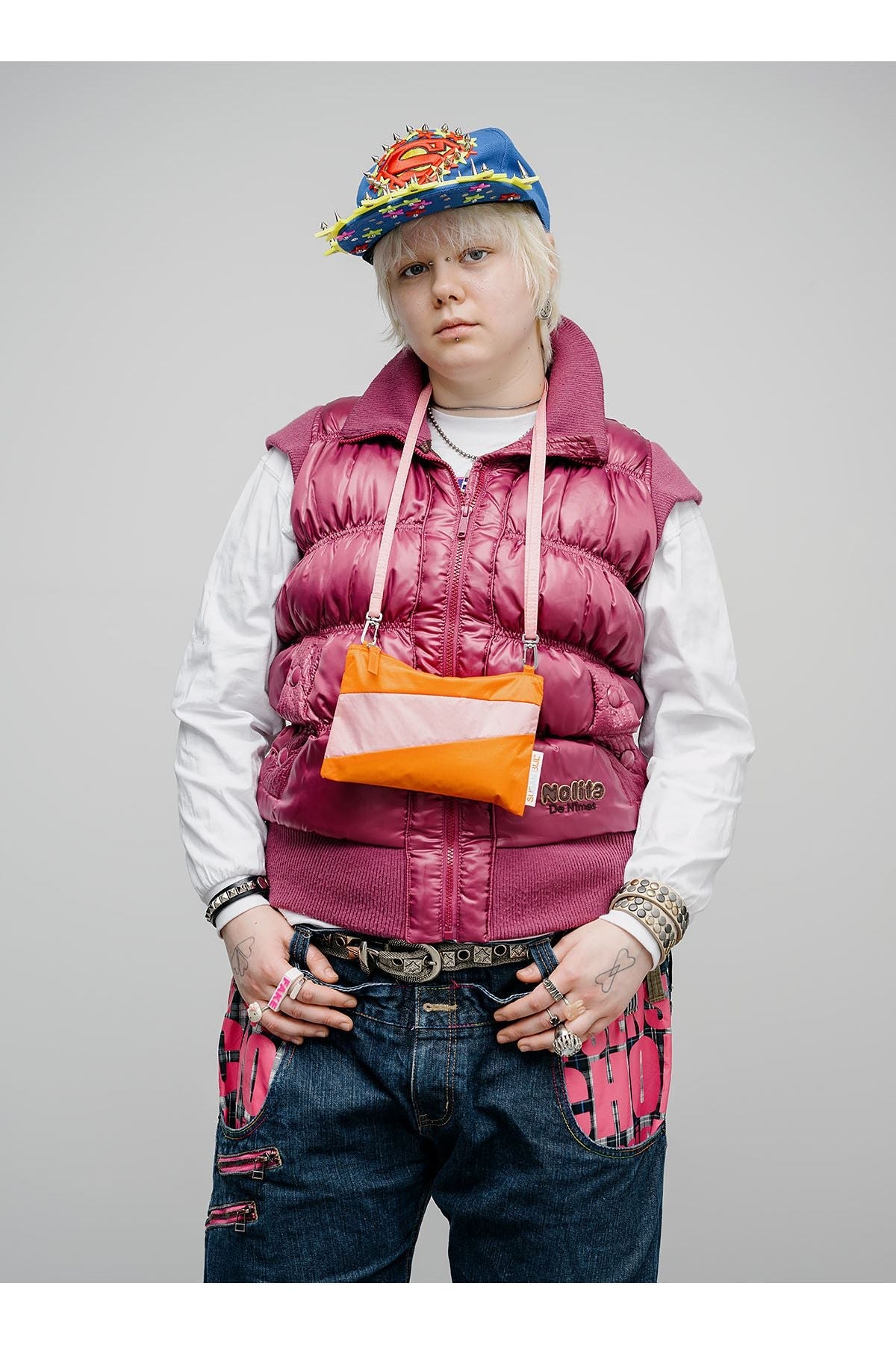The New Pouch Orange & Pink Panther Small van SUSAN BIJL | Kids Conceptstore Le Fanfare