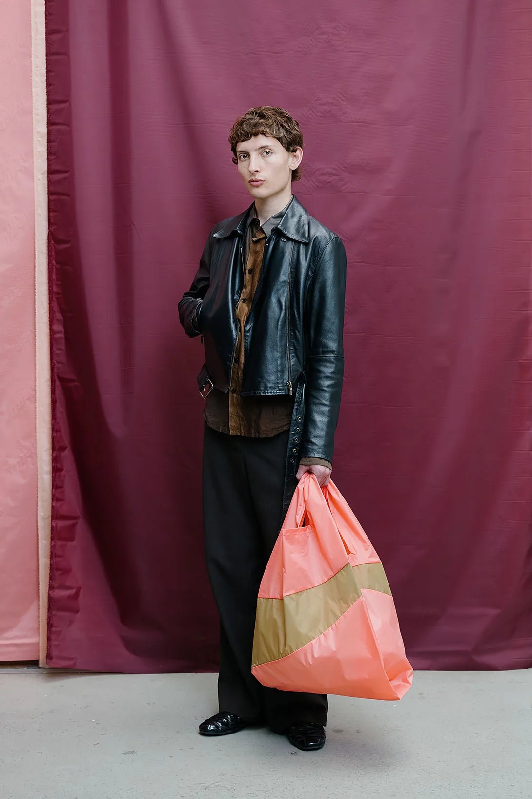 The New Shopping Bag Coral & Moss Large van SUSAN BIJL | Kids Conceptstore Le Fanfare
