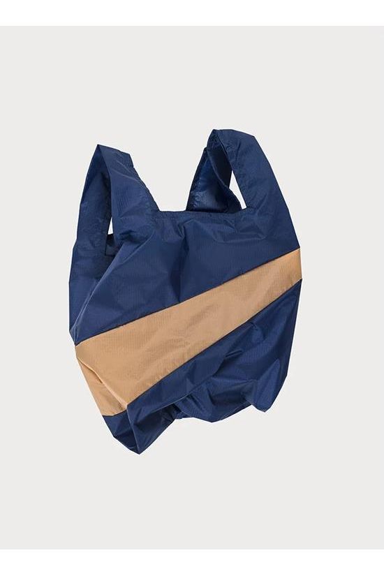 The New Shopping Bag Navy & Camel Medium van SUSAN BIJL | Kids Conceptstore Le Fanfare