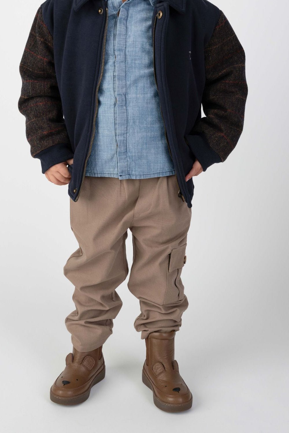 Theoule Trousers - Dark Taupe Melange van Donsje Amsterdam | Kids Conceptstore Le Fanfare