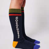 Tic Tac Toe navy extra long socks - Midnight Blue van Bobo Choses | Kids Conceptstore Le Fanfare