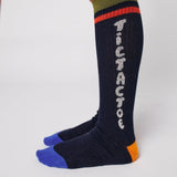Tic Tac Toe navy extra long socks - Midnight Blue van Bobo Choses | Kids Conceptstore Le Fanfare