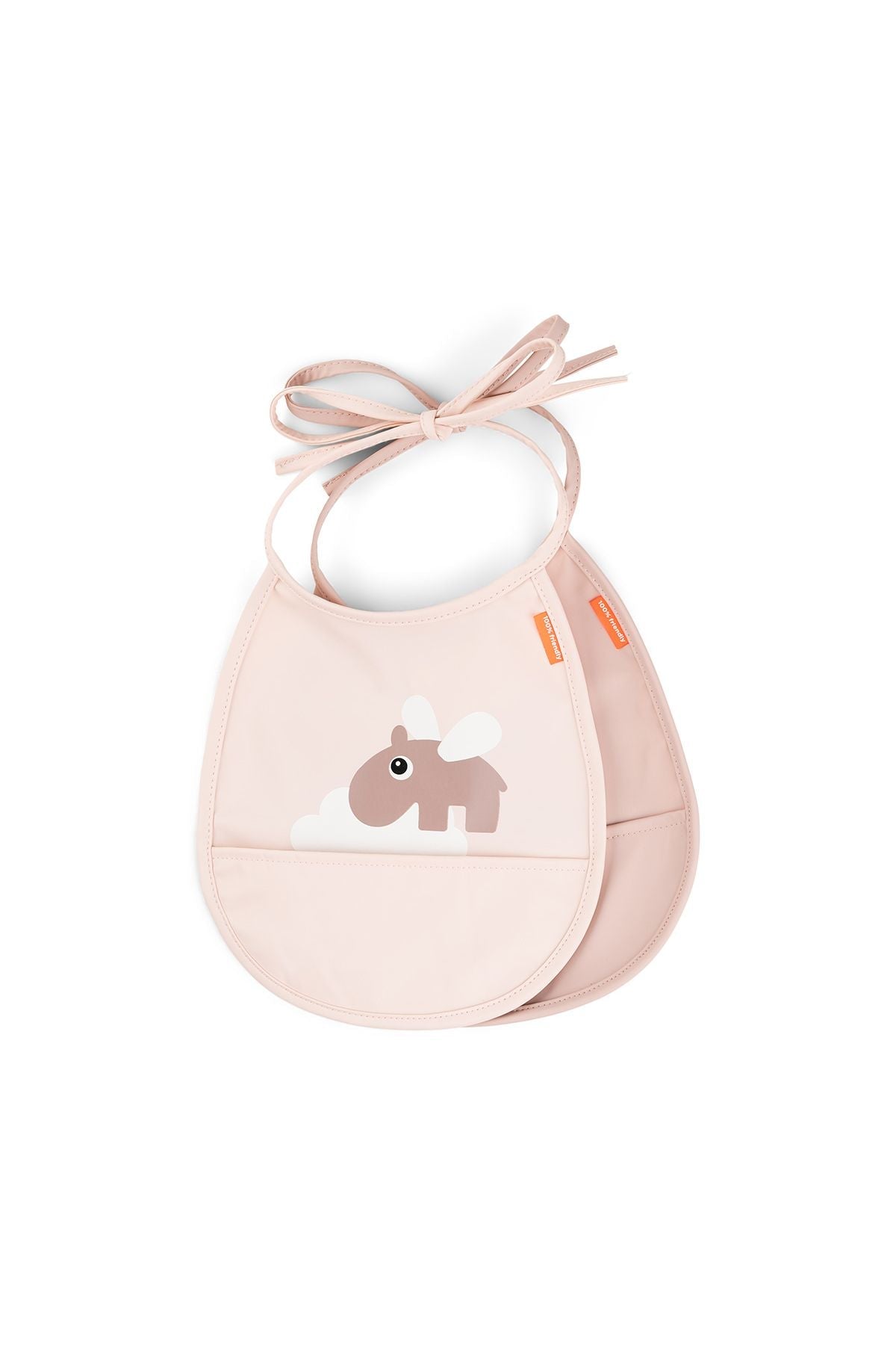 Tiny pocket bib 2-pack | Happy clouds - Powder van Done by Deer | Kids Conceptstore Le Fanfare