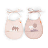 Tiny pocket bib 2-pack | Happy clouds - Powder van Done by Deer | Kids Conceptstore Le Fanfare