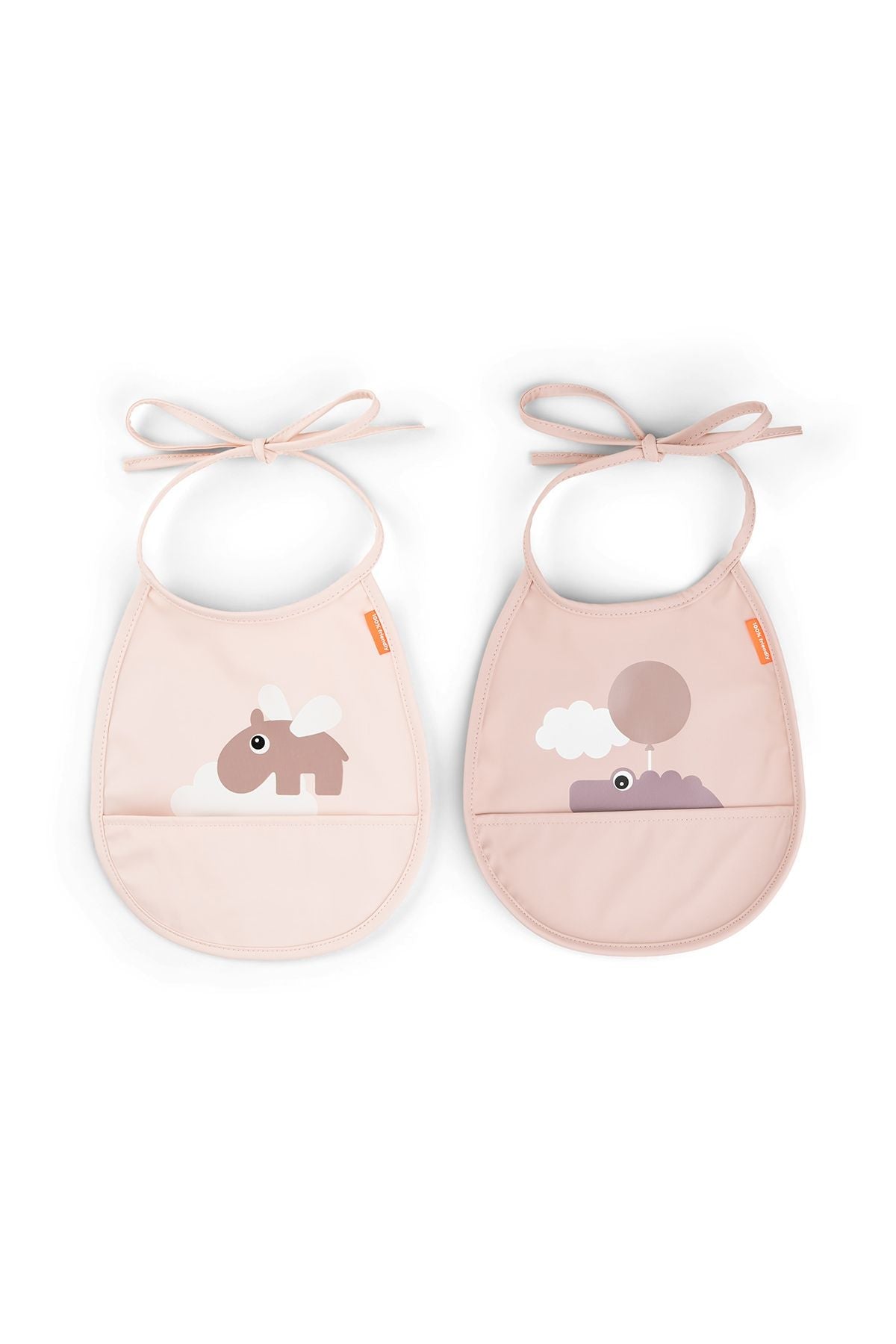 Tiny pocket bib 2-pack | Happy clouds - Powder van Done by Deer | Kids Conceptstore Le Fanfare