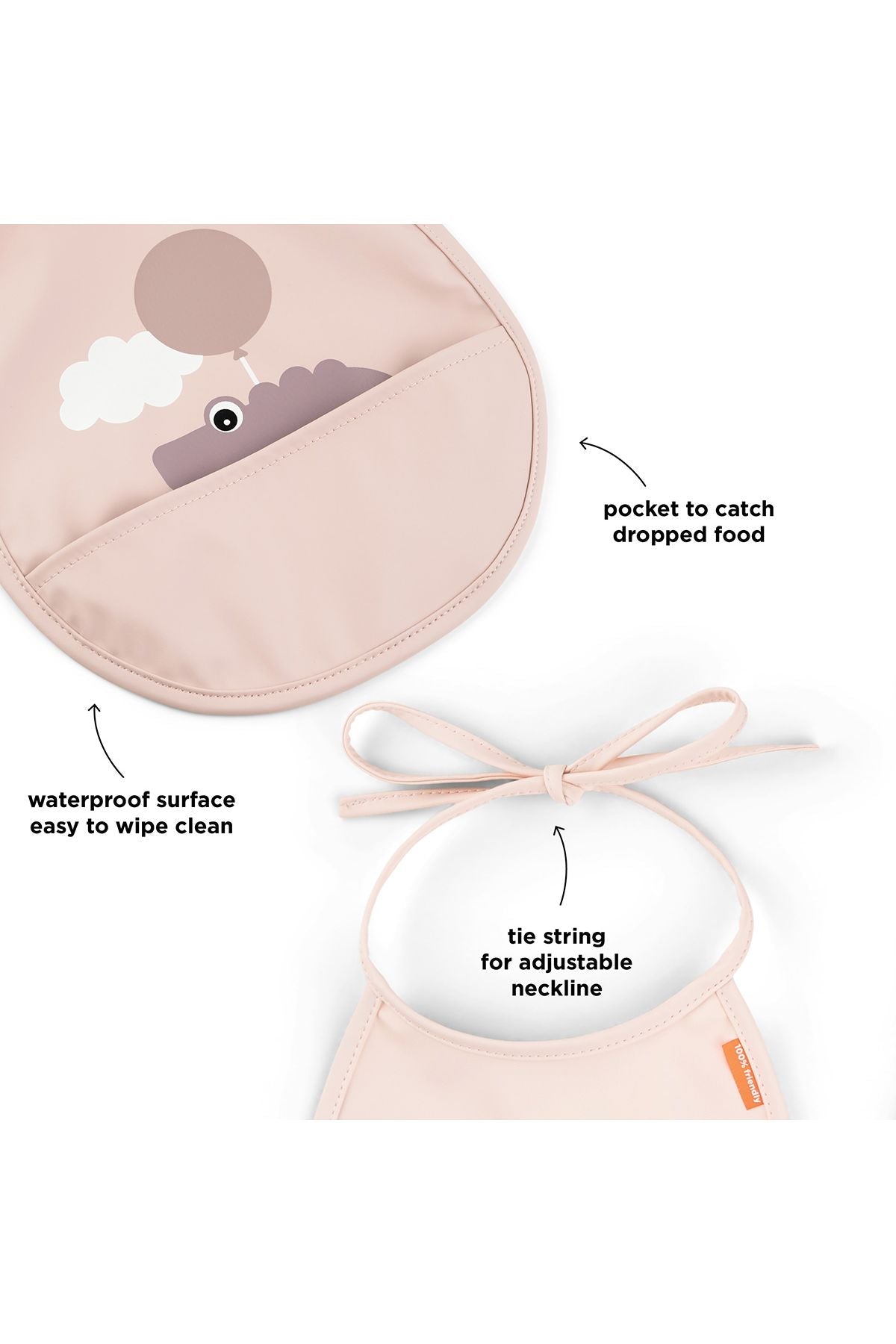 Tiny pocket bib 2-pack | Happy clouds - Powder van Done by Deer | Kids Conceptstore Le Fanfare