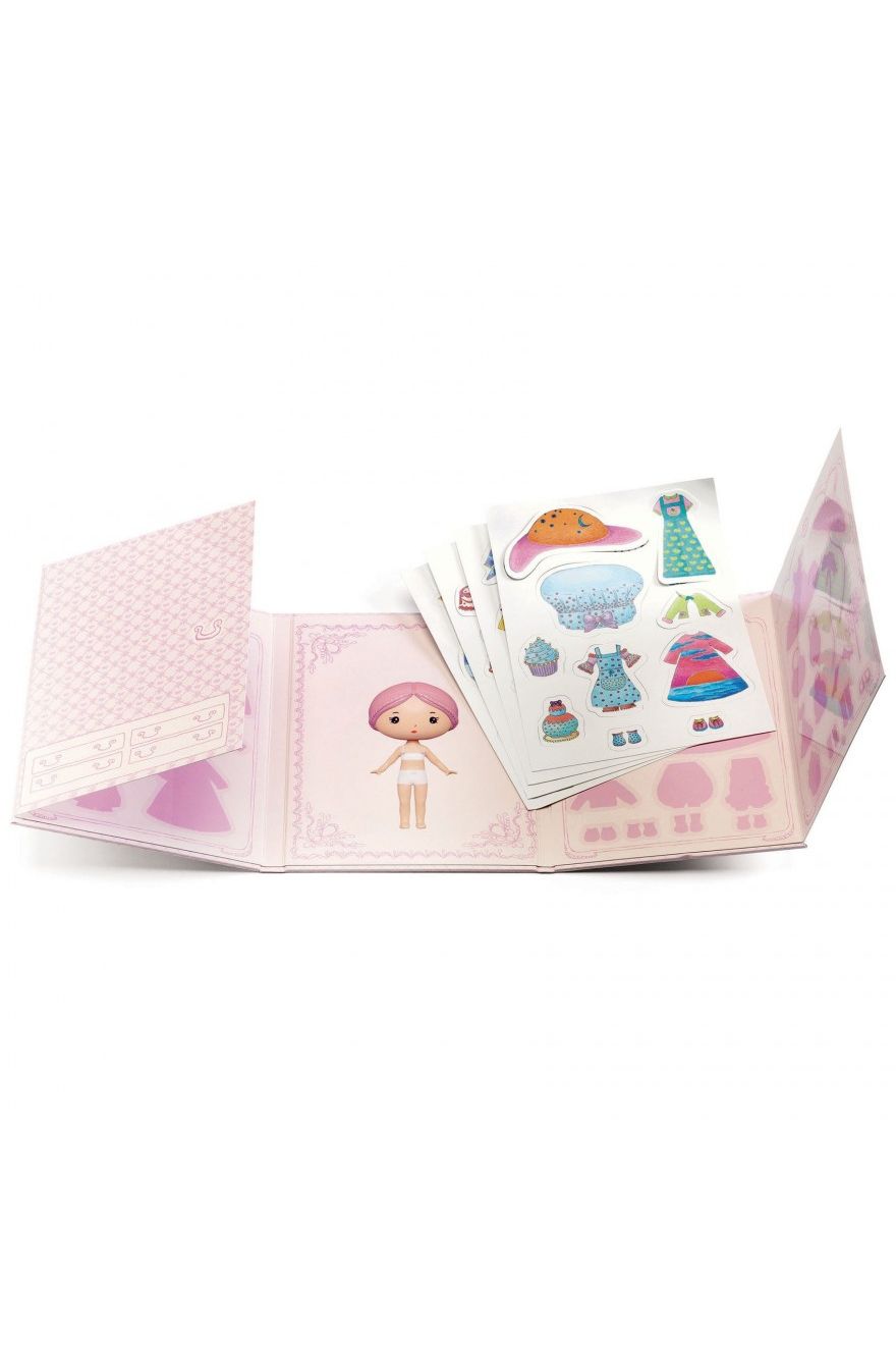 Tinyly - Sticker Aankleedspel - Miss Lilypink van Djeco | Kids Conceptstore Le Fanfare
