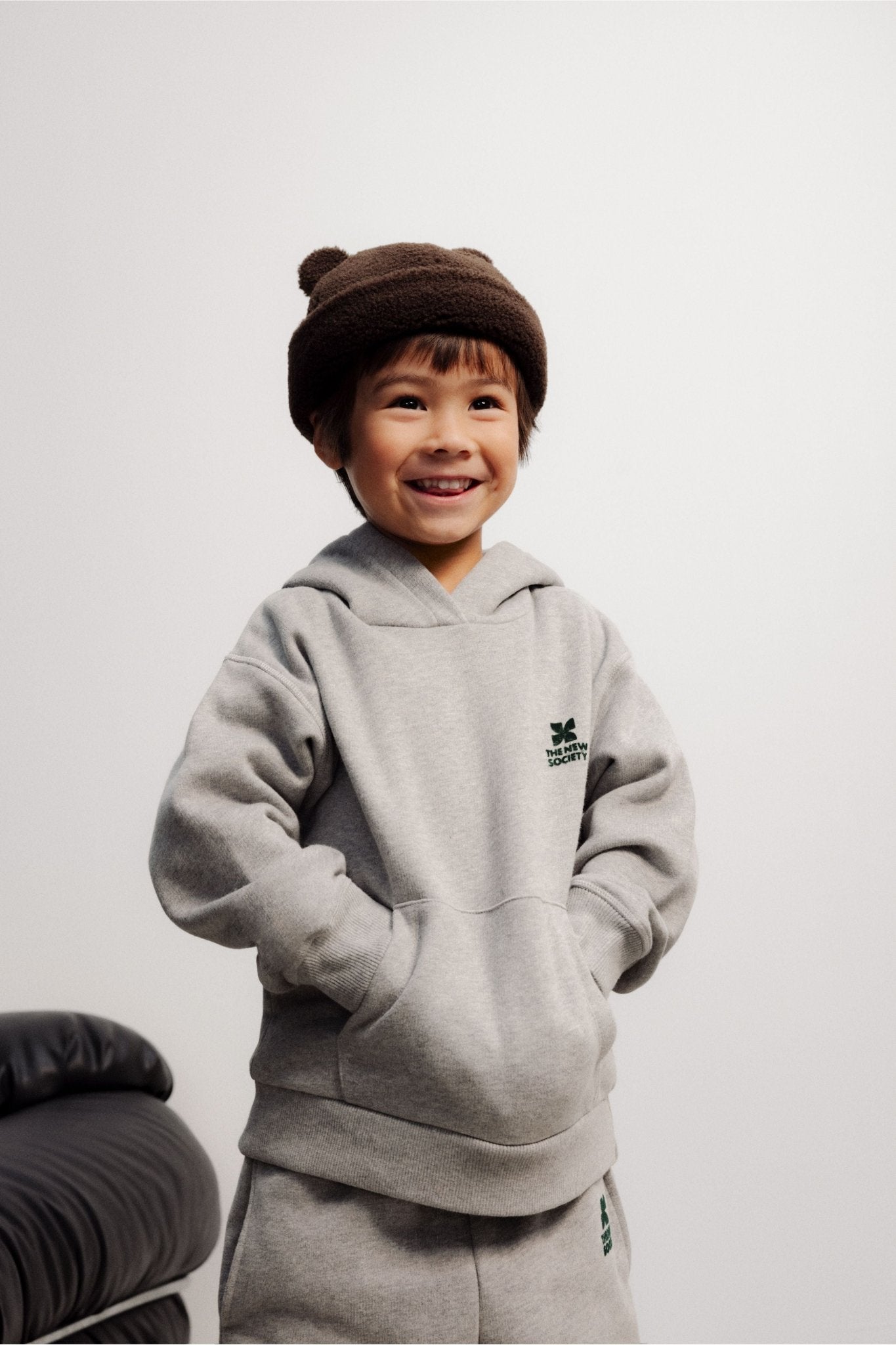 TNS Logo Hoodie Mid Grey Melange van The New Society | Kids Conceptstore Le Fanfare