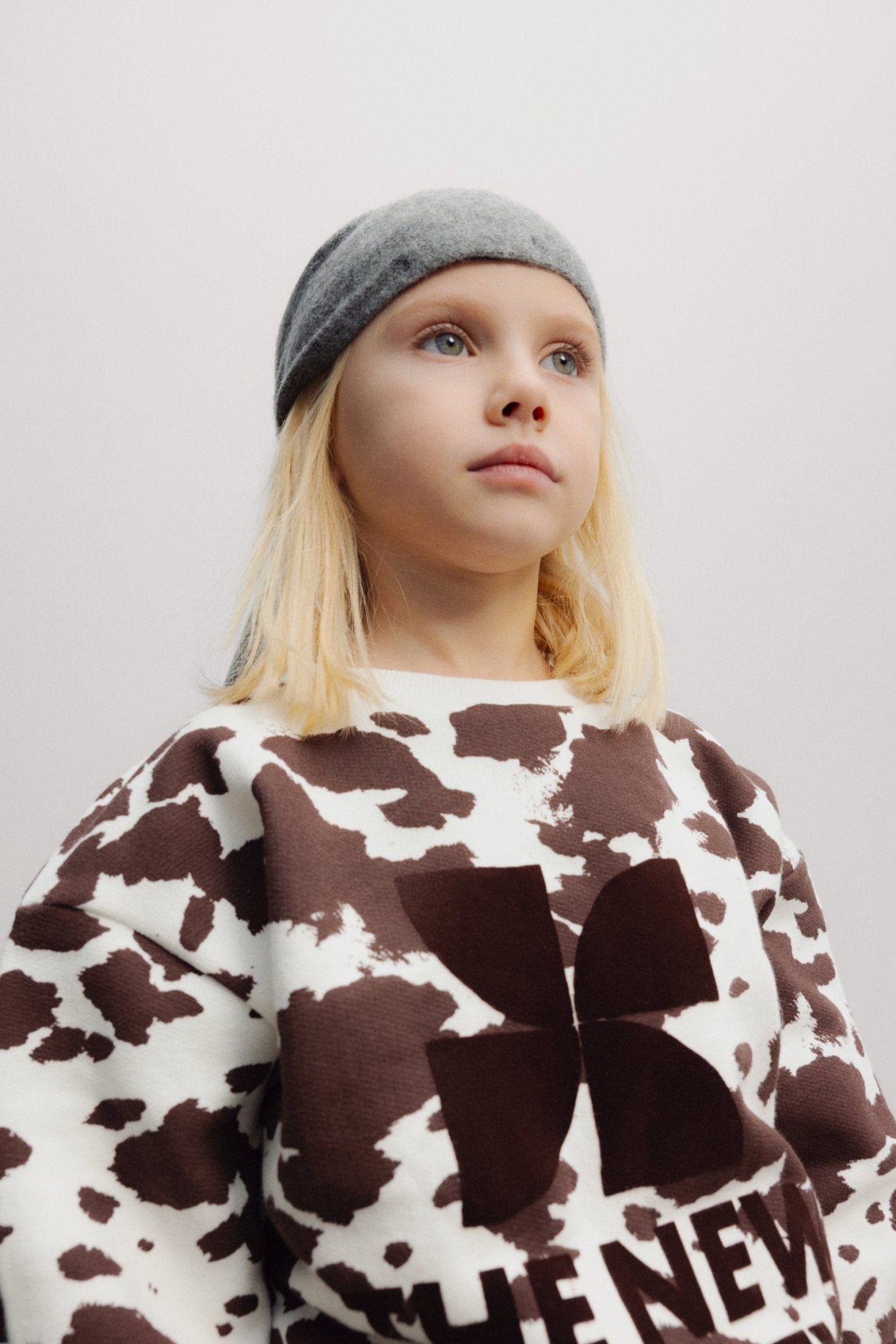 TNS Logo Sweatshirt Cow Print van The New Society | Kids Conceptstore Le Fanfare