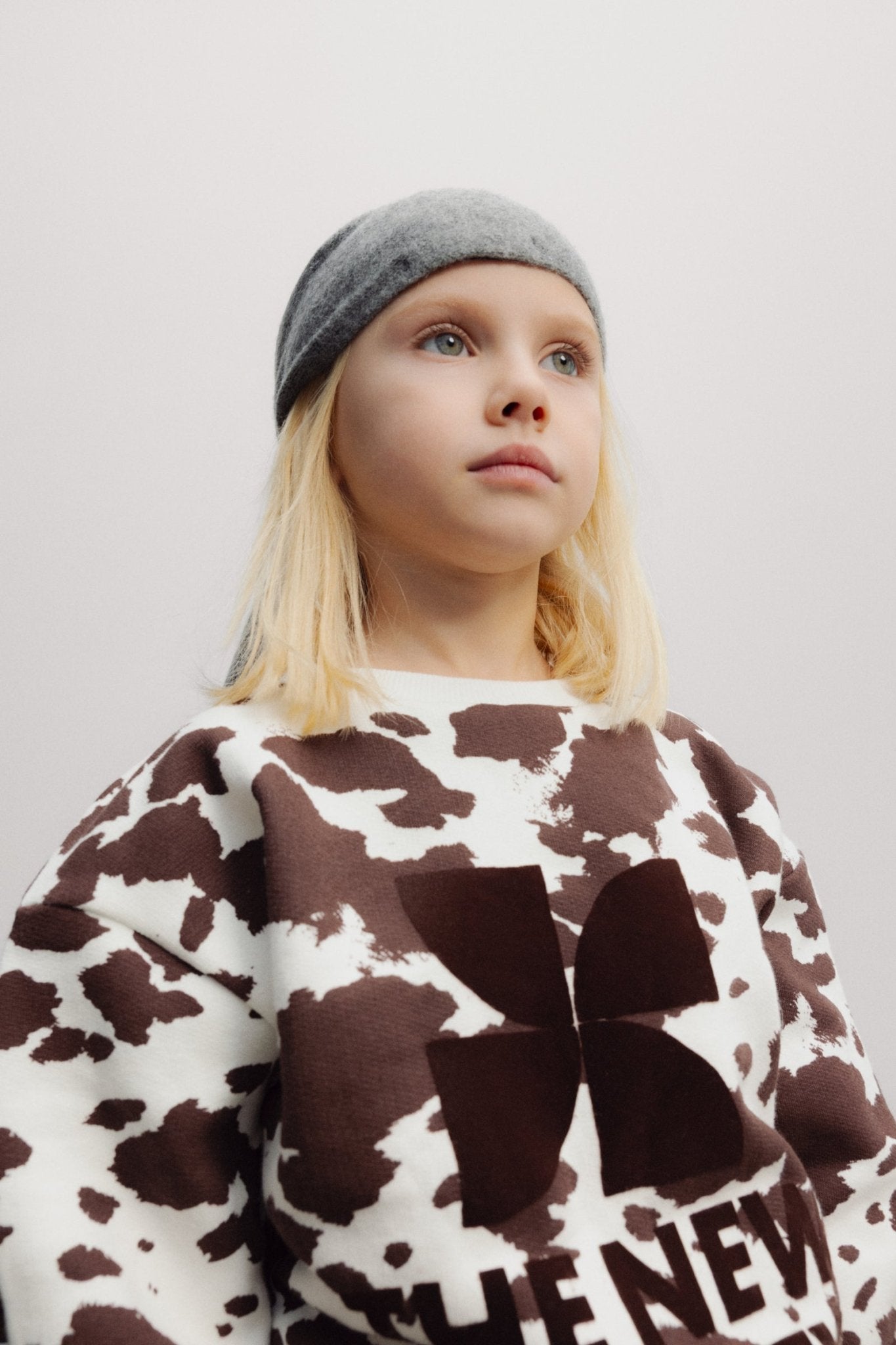TNS Logo Sweatshirt Cow Print van The New Society | Kids Conceptstore Le Fanfare
