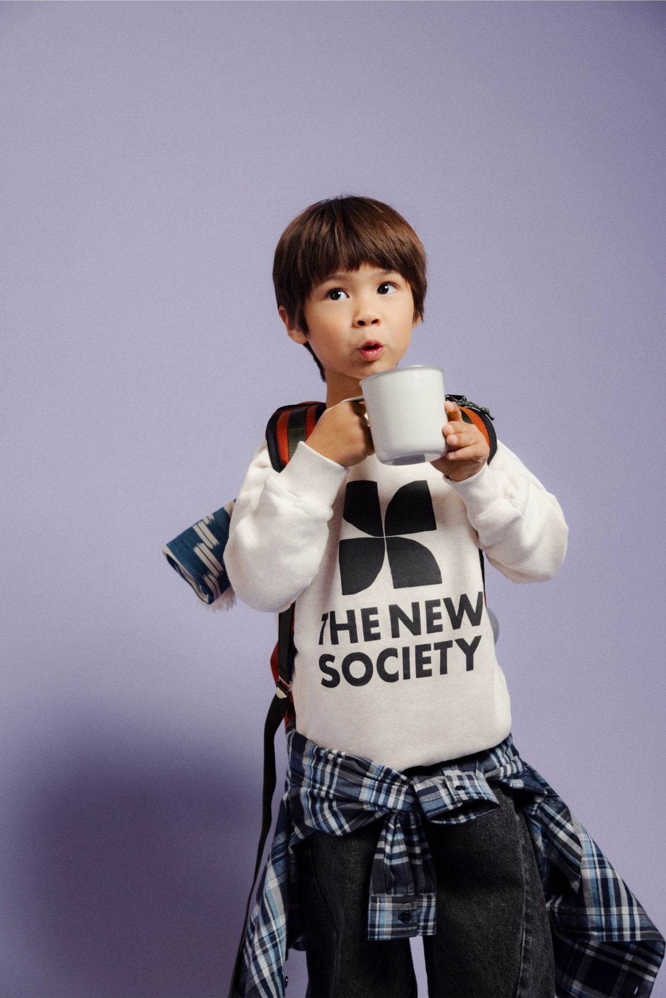 TNS Logo Sweatshirt Whisper White Melange van The New Society | Kids Conceptstore Le Fanfare
